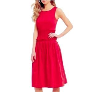 Antonio Melani Elegant Galeo Smocked Waist Midi dress